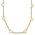 14k Polished Open Hearts with Heart Link Chain 18 inch Station Necklace, 18 x 7.7 mm