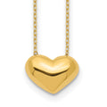 14k Polished Puffed Heart 18 inch Necklace, 18 x 11.7 mm
