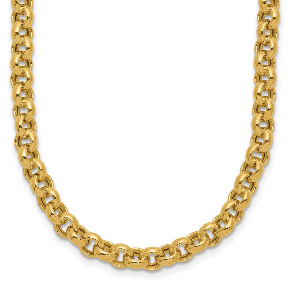14k Polished Fancy 5mm Rolo Link 18 inch Necklace, 18 x 5 mm