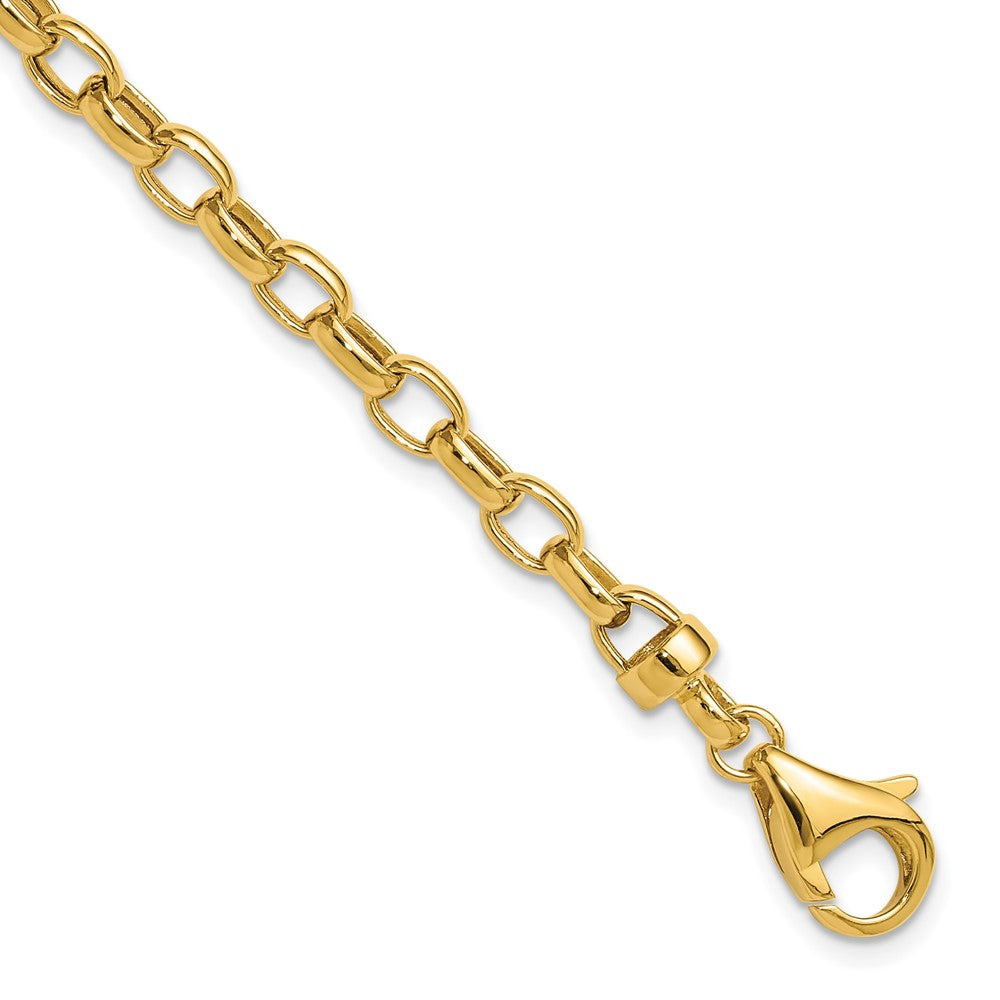 14k Polished 4.5mm Fancy Oval Link 7.5 inch Bracelet, 7.5 x 4.5 mm