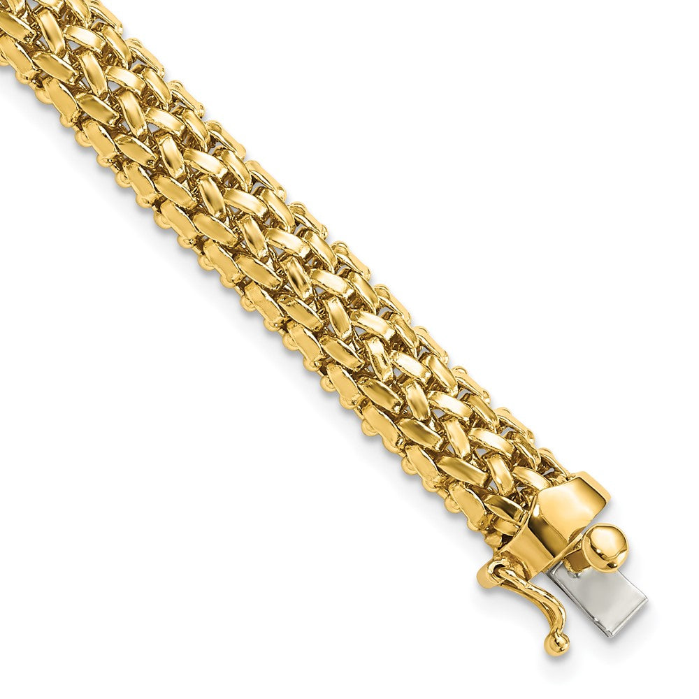 14k Polished 6.75mm Mesh 7.25 inch Bracelet, 7.25 x 6.75 mm