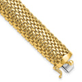 14k Polished 13.75mm Mesh 7.25 inch Bracelet, 7.25 x 13.75 mm