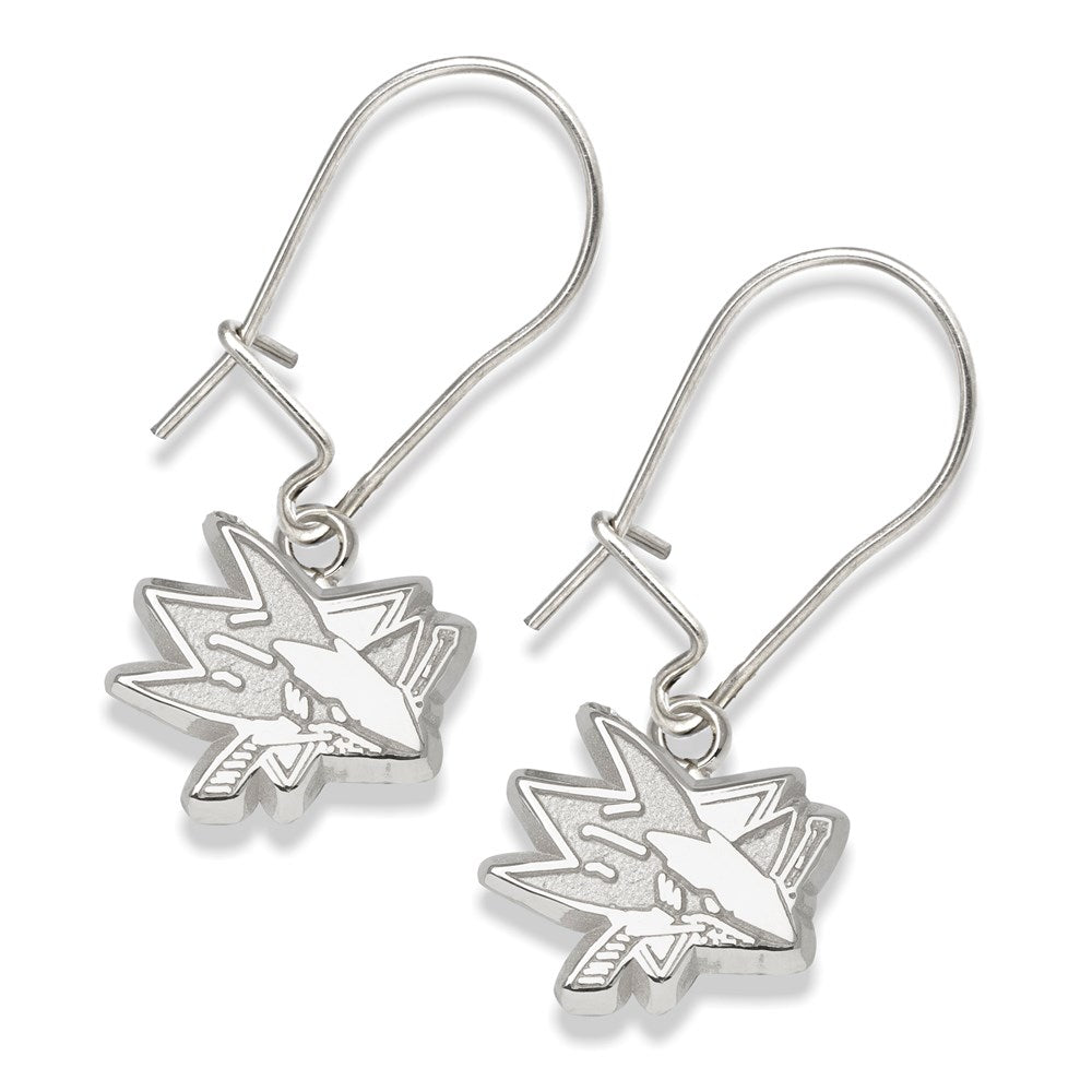 S/S SAN JOSE SHARKS LOGO 3/8 DANGLE EARRINGS, 0.38 x 0.38 mm