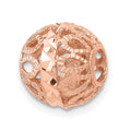 14k Rose Gold Diamond-cut Filigree Ball Chain Slide, 10 x 10 mm