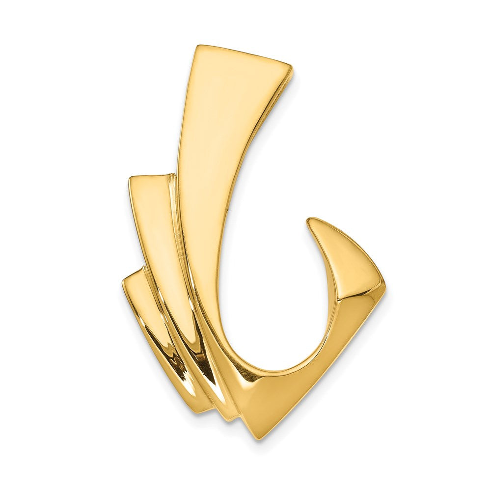 14k Polished Slide Fits up to 8mm Regular/Fancy/Reversible Omega, 36 x 23 mm