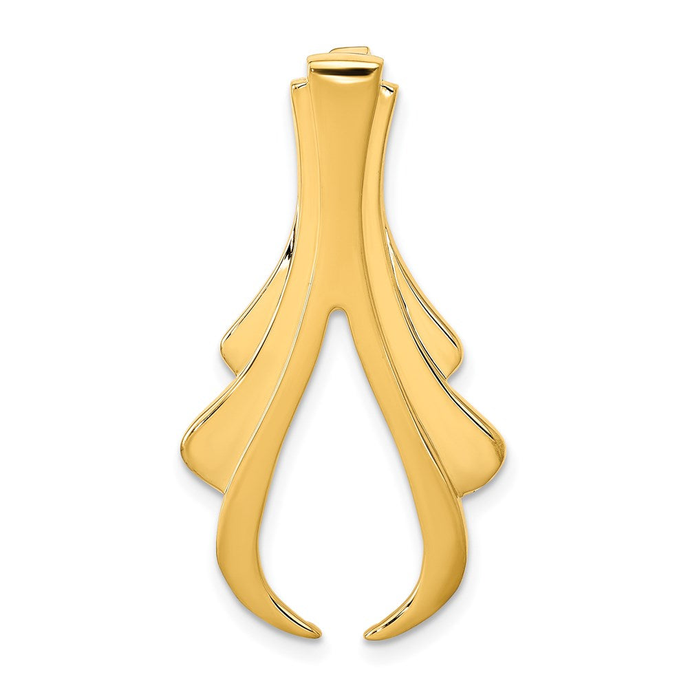 14k Polished Slide Fits up to 6mm Regular/8mm Fancy or Reversible Omega, 33 x 18 mm