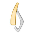 14k Two-tone Polished Slide Fits up to 6mm Regular/8mm Fancy or Reversible Omega, 38 x 18 mm