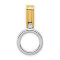 14k Two-tone Circle Slide Fits up to 3mm Regular/6mm Fancy or Reversible Omega, 30 x 15 mm