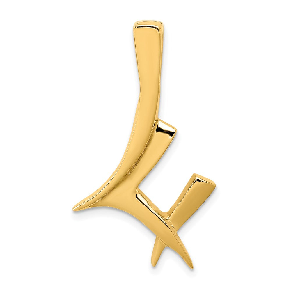 14k Polished Slide Fits up to 6mm Regular/8mm Fancy or Reversible Omega, 37 x 20 mm