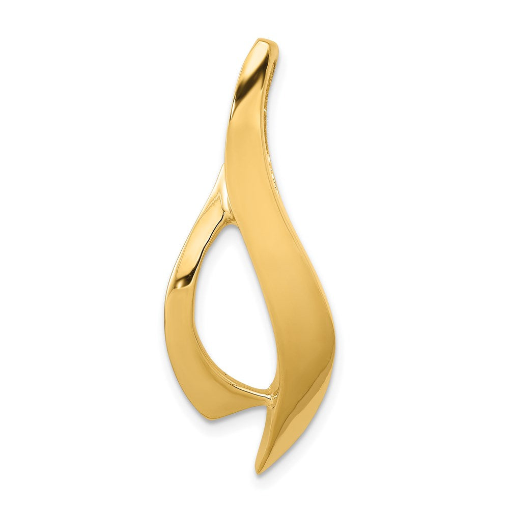 14k Polished Slide Fits up to 6mm Regular/Fancy/Reversible Omega, 35 x 13 mm
