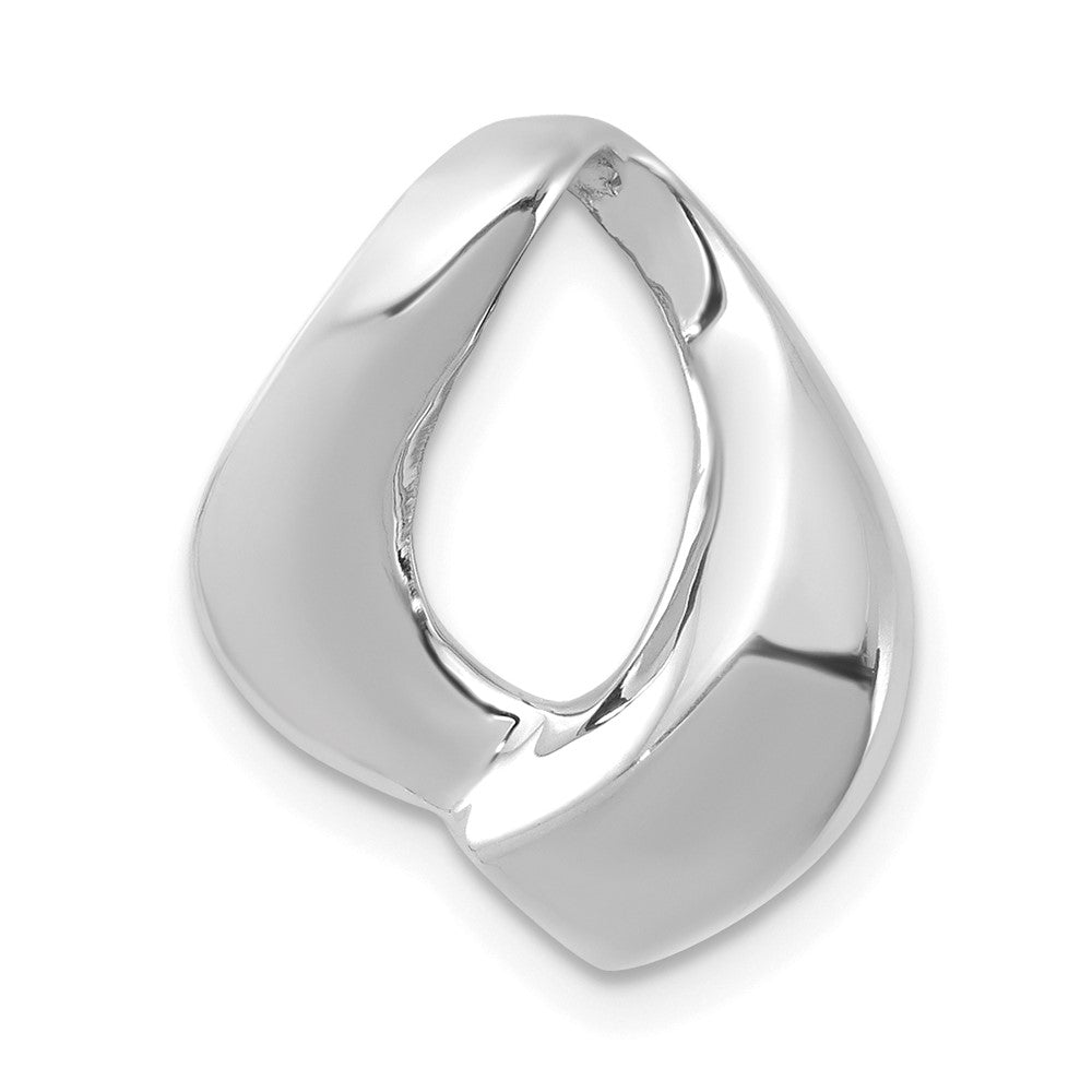 14K White Gold Polished Slide Fits up to 6mm Regular/8mm Fancy or Reversible Omega, 18 x 15 mm
