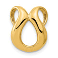 14k Polished Slide Fits up to 2mm Regular/4mm Fancy or Reversible Omega, 17 x 13 mm