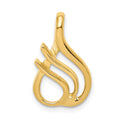 14k Polished Slide Fits up to 2mm Regular/4mm Fancy or Reversible Omega, 19 x 12 mm