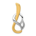 14k Polished Slide Fits up to 4mm Regular/6mm Fancy or Reversible Omega, 34 x 13 mm
