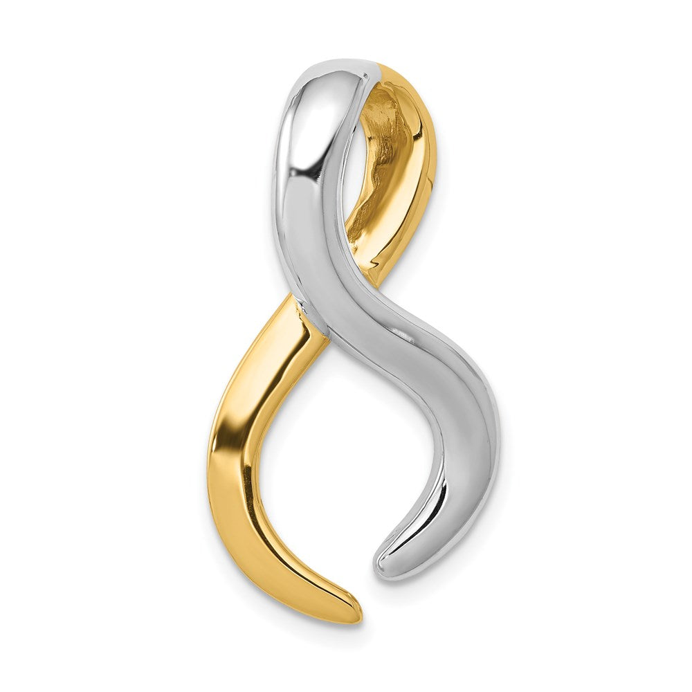 14k Polished Slide Fits up to 4mm Regular/6mm Fancy or Reversible Omega, 30 x 16 mm