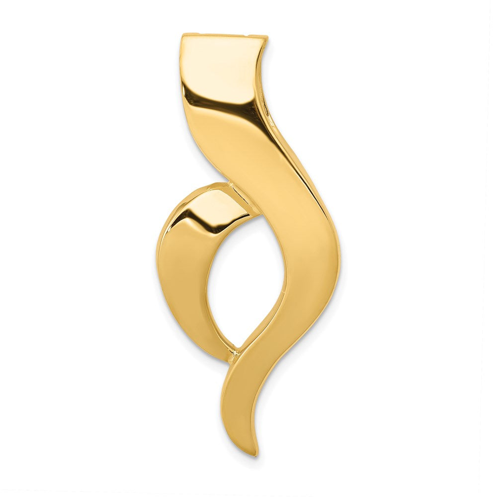 14k Polished Slide Fits up to 6mm Regular/8mm Fancy or Reversible Omega, 43 x 17 mm