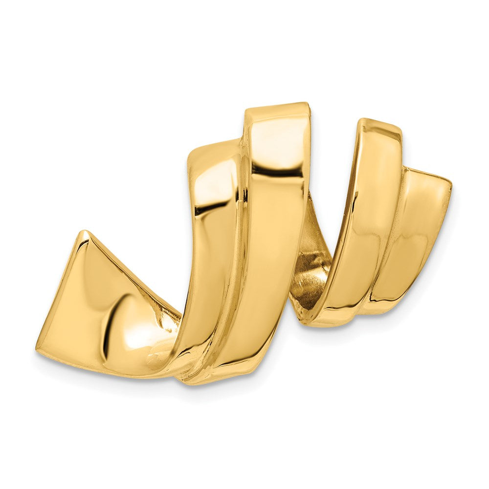 14k Polished Spiral Slide Fits up to 8mm Regular/10mm Fancy or Reversible Omega, 20 x 31 mm
