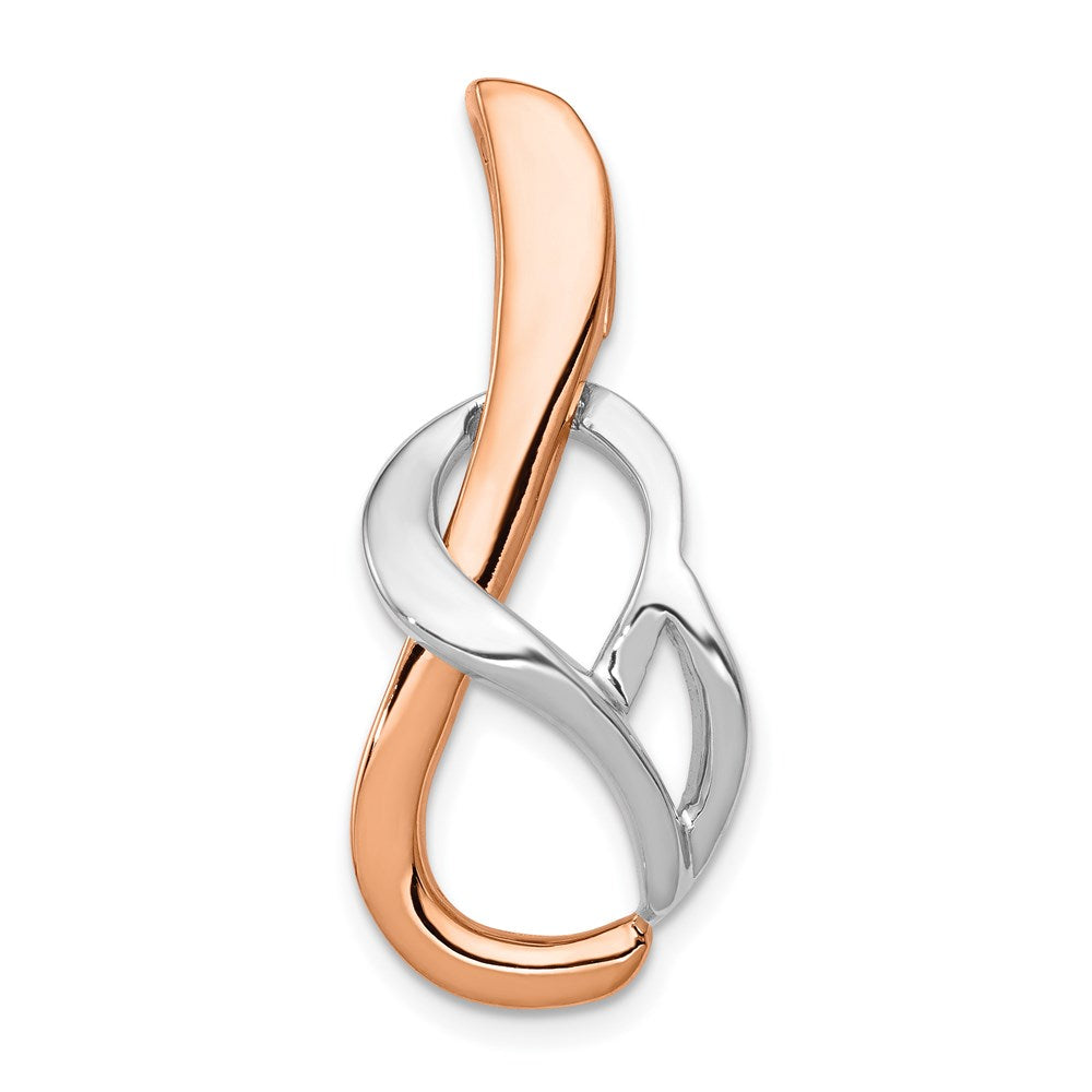 14K Two-tone Slide Fits up to 4mm Regular/6mm Fancy or Reversible Omega, 34 x 13 mm
