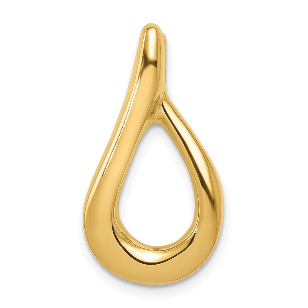 14k Polished Slide Fits up to 4mm Regular/6mm Fancy or Reversible Omega, 25 x 14 mm