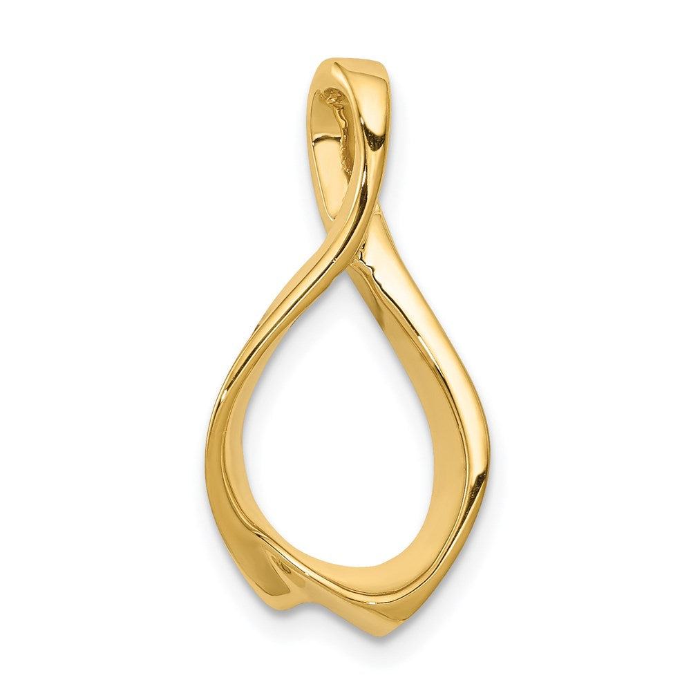 14k Polished Slide Fits up to 2mm Regular/4mm Fancy or Reversible Omega, 24 x 12 mm, 2.27 g