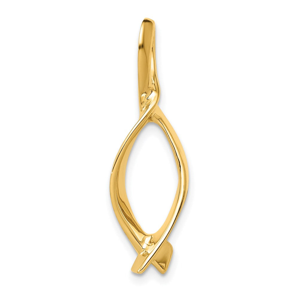 14k Polished Slide Fits up to 2mm Regular/5mm Fancy or Reversible Omega, 30 x 10 mm