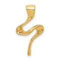14k Polished Slide Fits up to 2mm Regular/4mm Fancy or Reversible Omega, 24 x 12 mm, 1.51 g