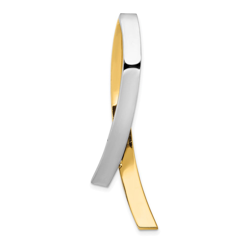 14k Two-Tone Slide Fits up to 10mm Regular/Fancy/Reversible Omega, 48 x 8 mm