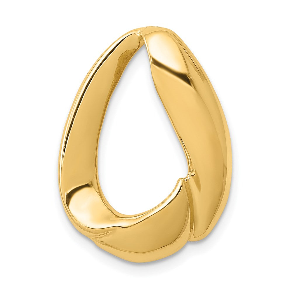 14K Polished Oval Slide Fits up to 8mm Regular/10mm Fancy or Reversible Omega, 24 x 16 mm