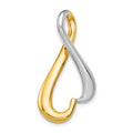 14k Two-tone Polished Slide Fits up to 4mm Regular/6mm Fancy or Reversible Omega, 32 x 16 mm
