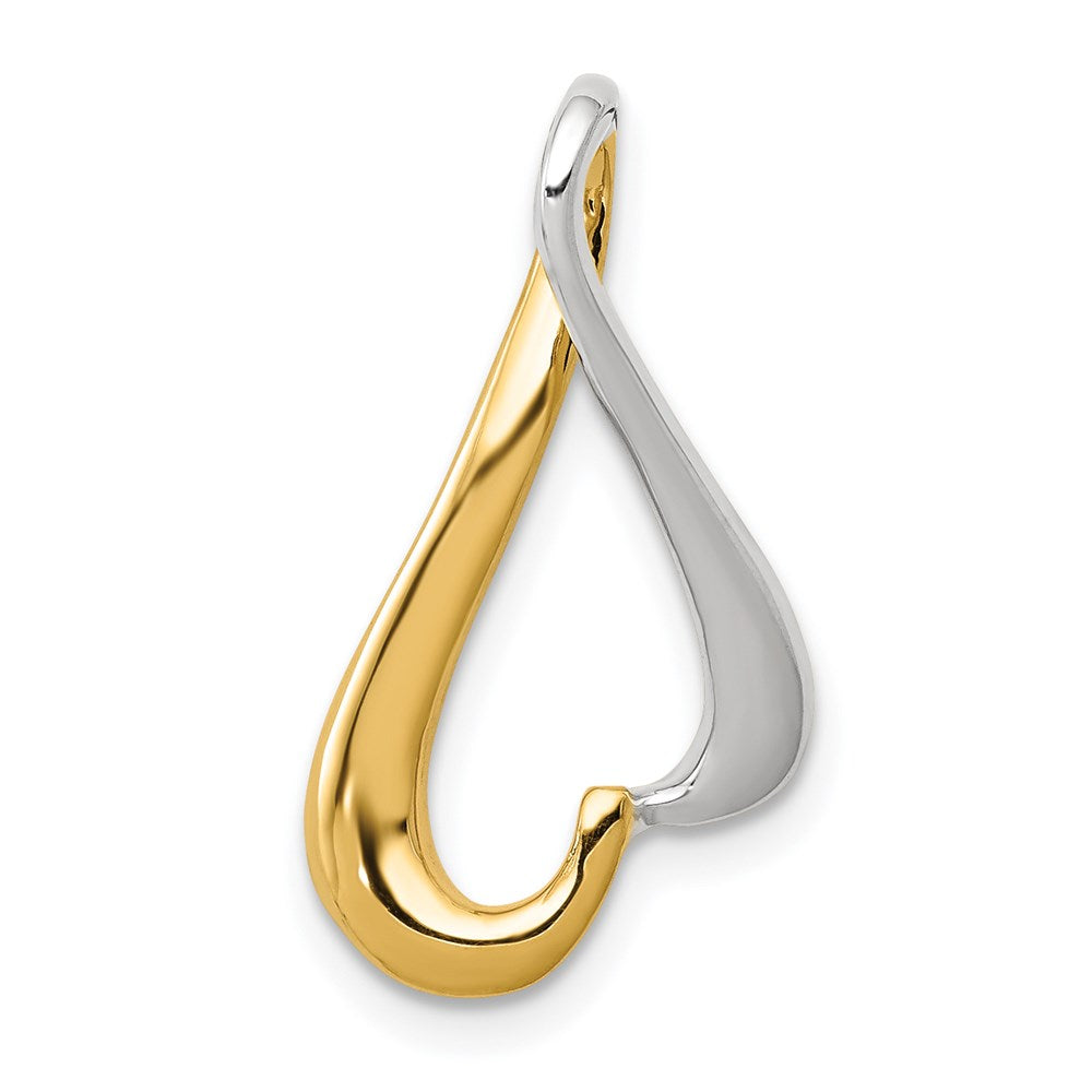 14k Two-tone Slide Fits up to 2mm Regular/4mm Fancy or Reversible Omega, 23 x 11 mm