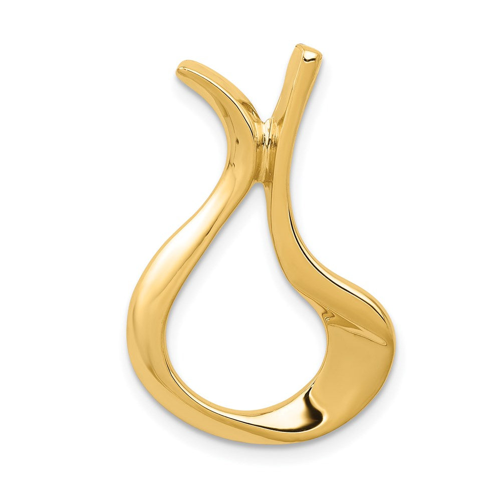 14k Polished Slide Fits up to 2mm Regular/3mm Fancy or Reversible Omega, 19 x 28 mm