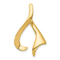 14k Polished Slide Fits up to 2mm Regular/6mm Fancy or Reversible Omega, 35 x 20 mm