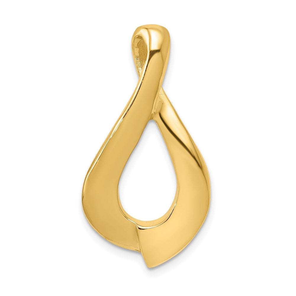 14k Polished Slide Fits up to 2mm Regular/6mm Fancy or Reversible Omega, 31 x 16 mm