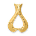 14k Polished Slide Fits up to 2mm Regular/3mm Fancy or Reversible Omega, 24 x 15 mm