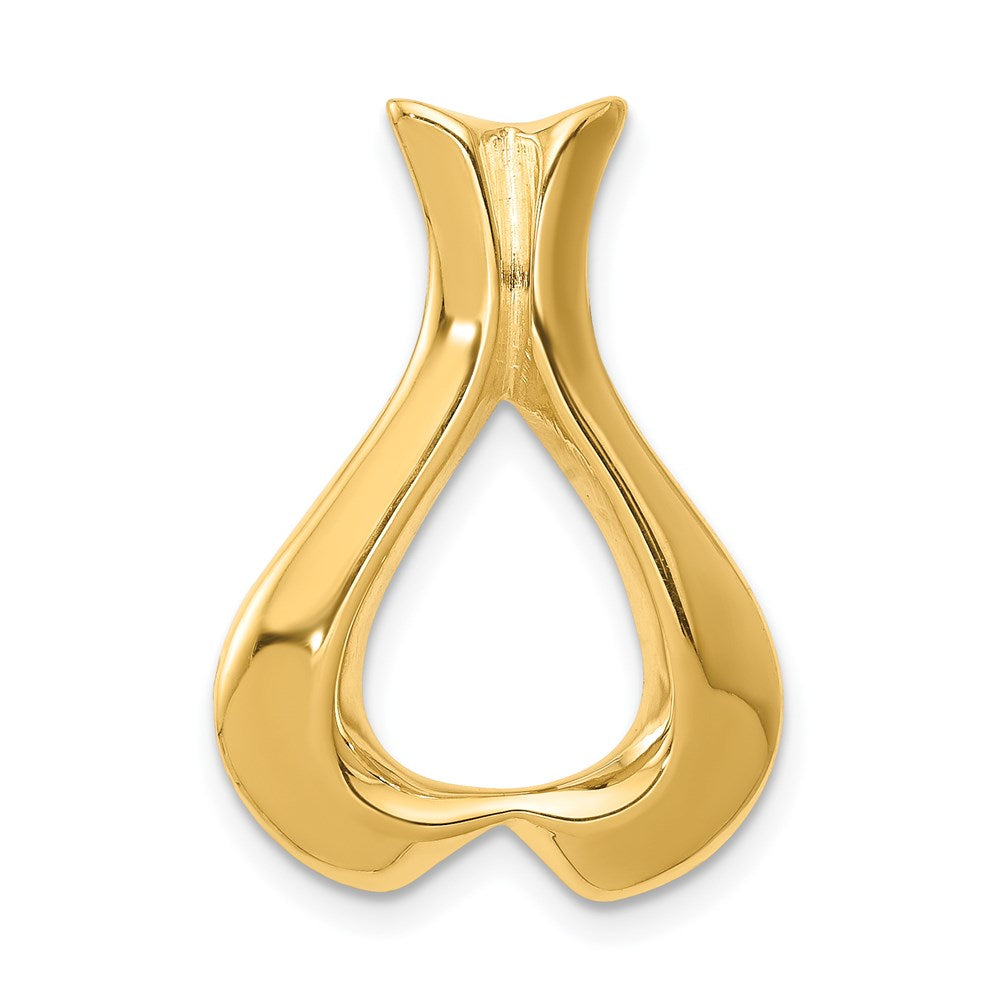 14k Polished Slide Fits up to 2mm Regular/3mm Fancy or Reversible Omega, 24 x 15 mm
