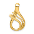 14k Polished Slide Fits up to 5mm Regular/6mm Fancy or Reversible Omega, 27 x 17 mm