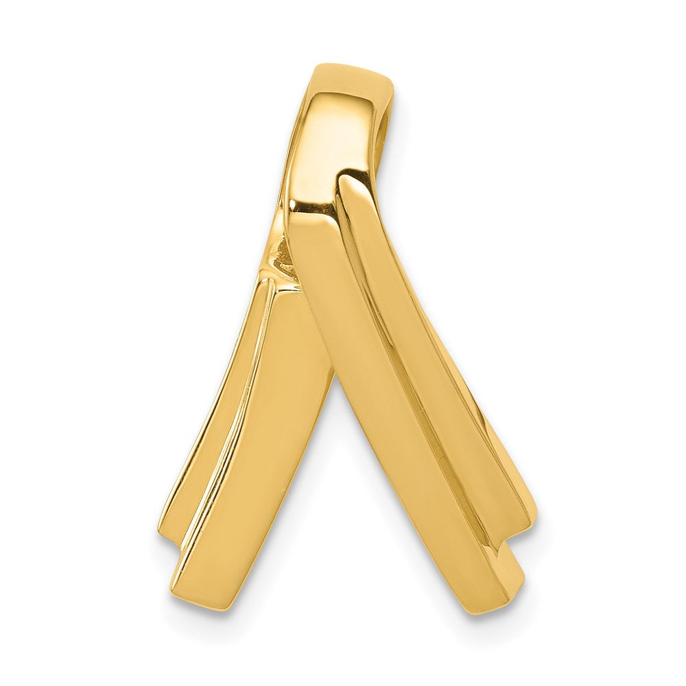 14k Polished Slide Fits up to 6mm Regular/Fancy/Reversible Omega, 21 x 15 mm