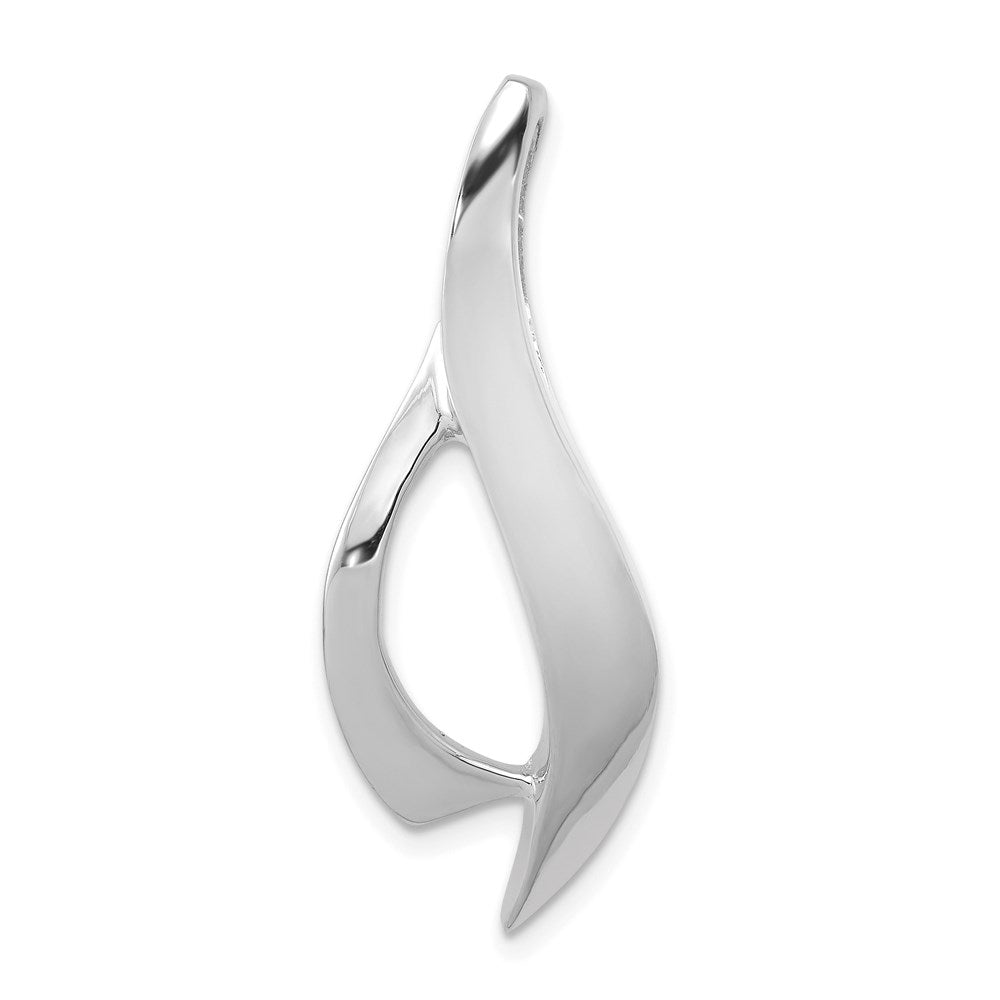 14k White Gold Polished Slide Fits up to 6mm Regular/Fancy/Reversible Omega, 35 x 13 mm