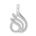 14k White Gold Polished Slide Fits up to 2mm Regular/4mm Fancy or Reversible Omega, 19 x 12 mm