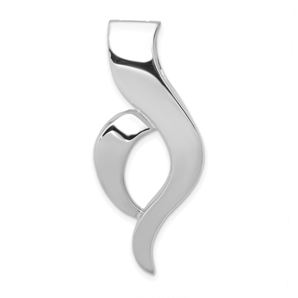 14k White Gold Polished Slide Fits up to 6mm Regular/8mm Fancy or Reversible Omega, 43 x 17 mm