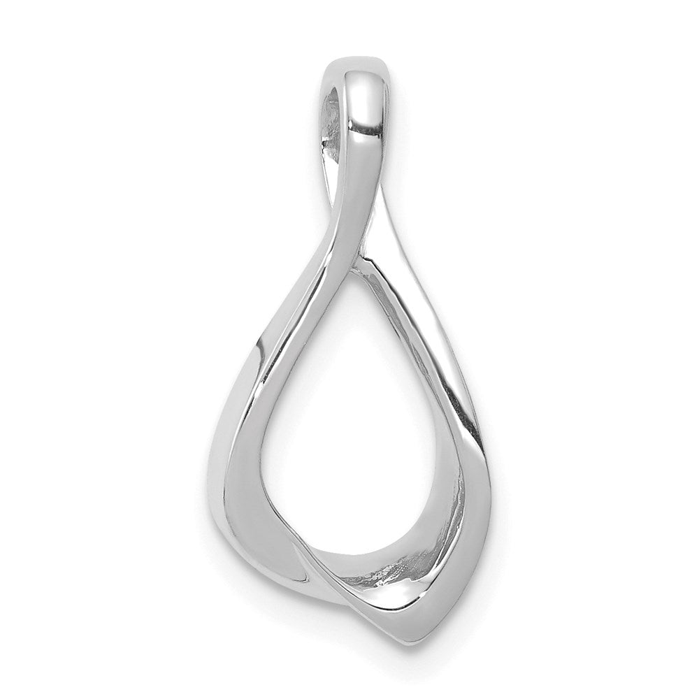 14k White Gold Polished Chain Slide, 21 x 9 mm