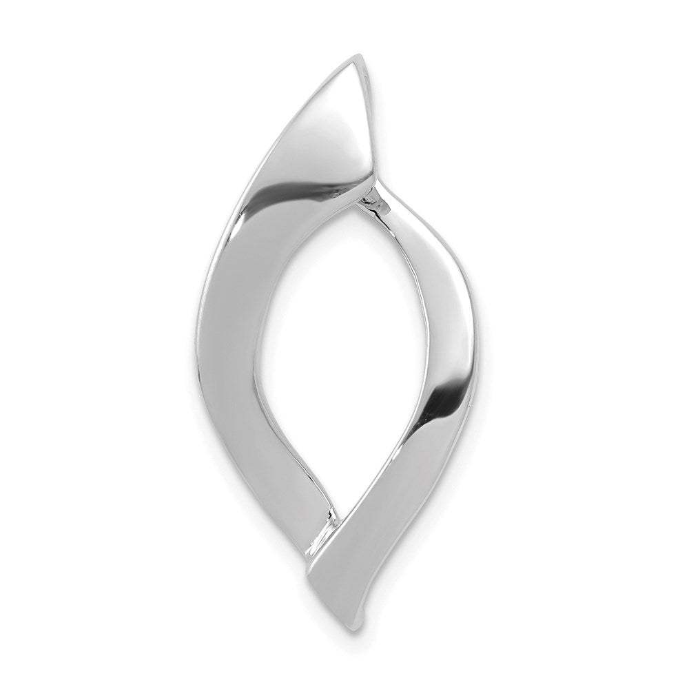 14k White Gold Polished Slide Fits up to 8mm Regular/10mm Fancy or Reversible Omega, 30 x 14 mm