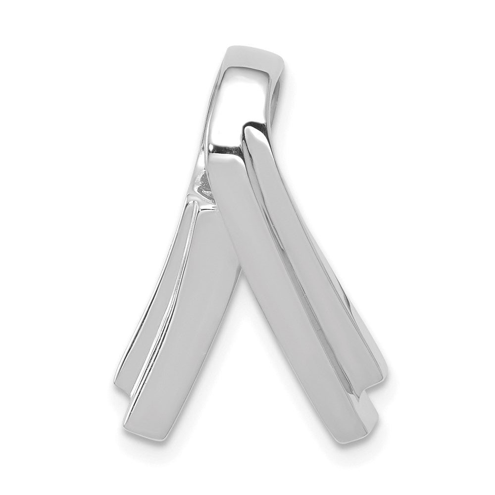 14k White Gold Polished Slide Fits up to 6mm Regular/Fancy/Reversible Omega, 21 x 15 mm