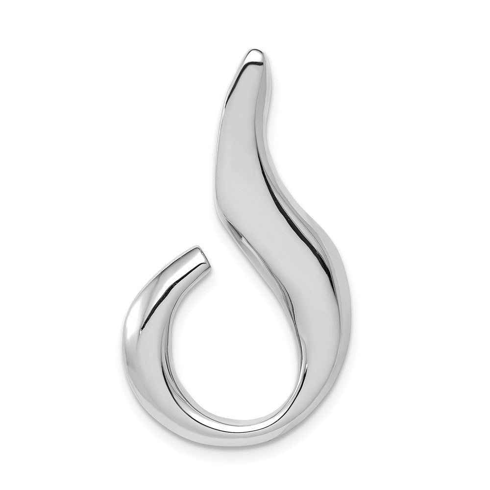 14k White Gold Polished Slide Fits up to 6mm Regular/Fancy/Reversible Omega, 32 x 18 mm