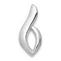 14K White Gold Polished Slide Fits up to 6mm Regular/8mm Fancy or Reversible Omega, 26 x 11 mm