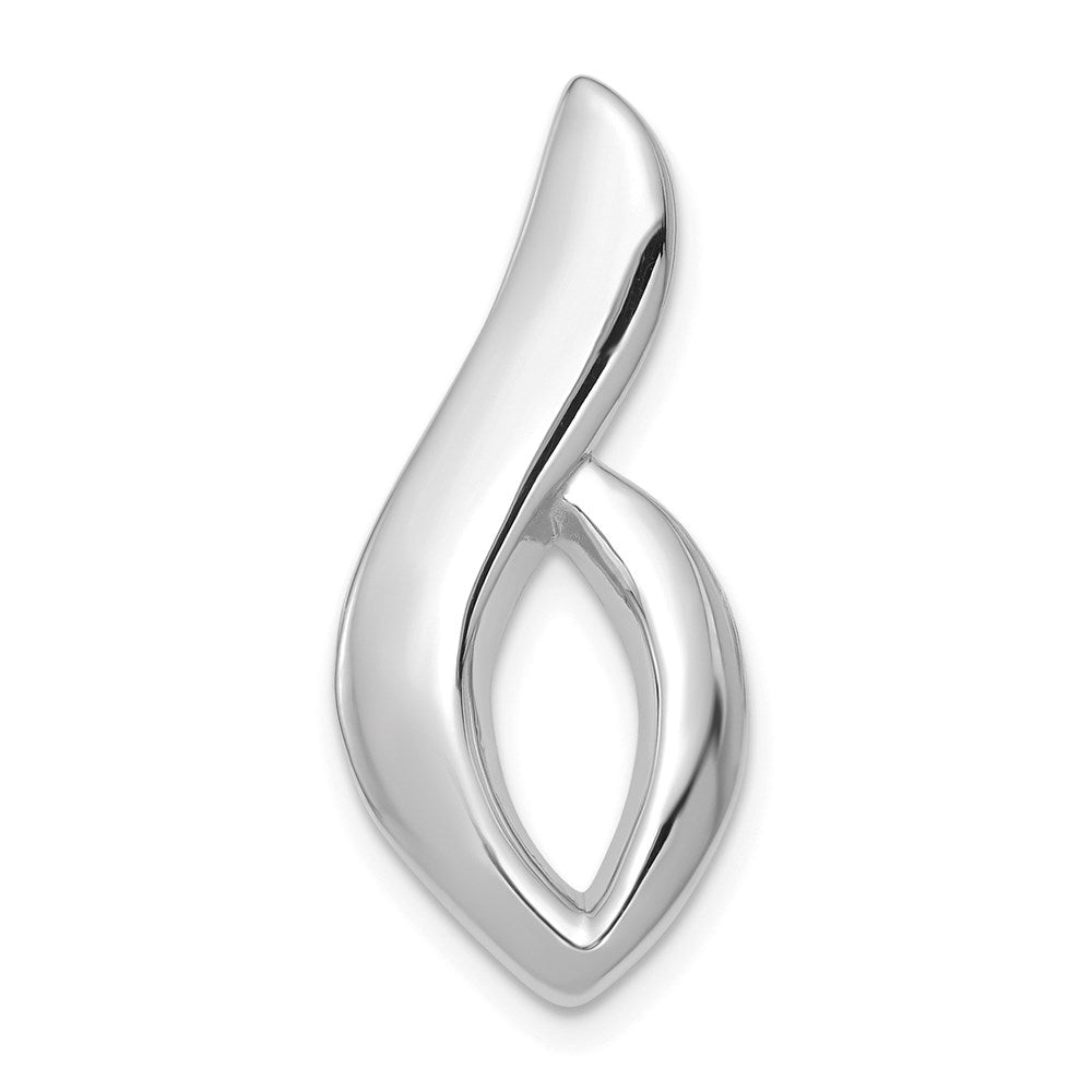 14K White Gold Polished Slide Fits up to 6mm Regular/8mm Fancy or Reversible Omega, 26 x 11 mm
