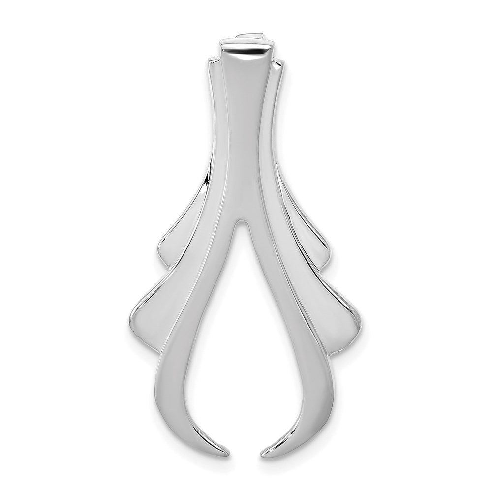 14k White Gold Polished Slide Fits up to 6mm Regular/8mm Fancy or Reversible Omega, 33 x 18 mm