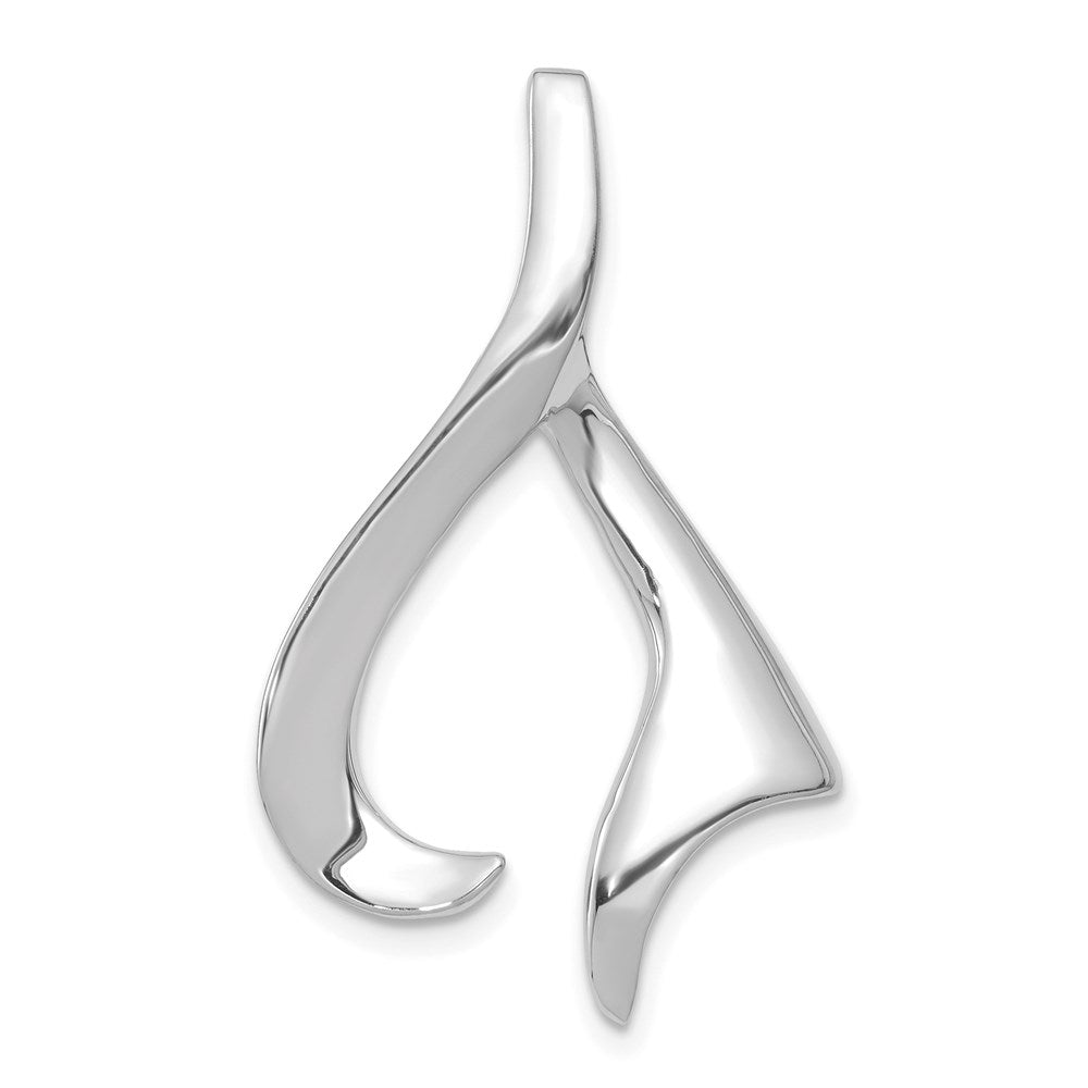 14k White Gold Polished Slide Fits up to 2mm Regular/6mm Fancy or Reversible Omega, 35 x 20 mm