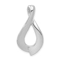14k White Gold Polished Slide Fits up to 2mm Regular/6mm Fancy or Reversible Omega, 31 x 16 mm