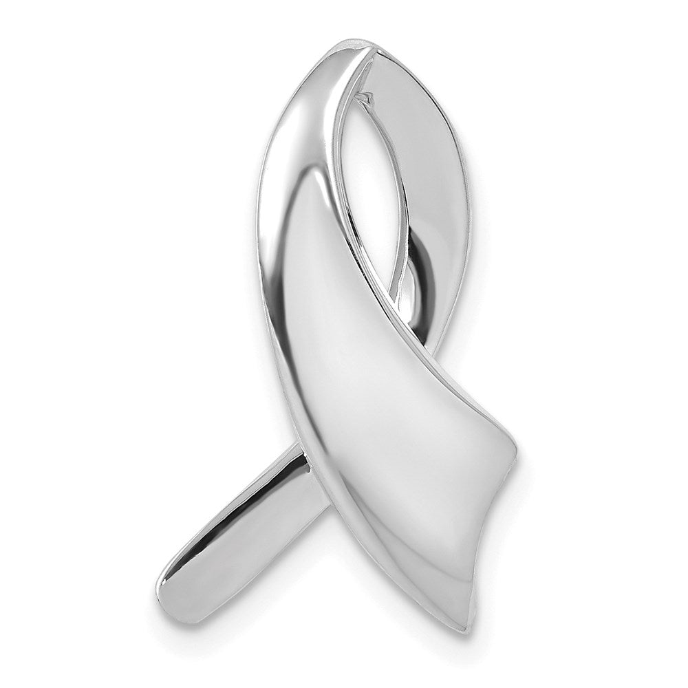 14k White Gold Polished Slide Fits up to 2mm Regular/6mm Fancy or Reversible Omega, 21 x 13 mm